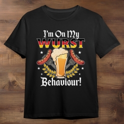 Oktoberfest Wurst Behaviour Black T-shirt