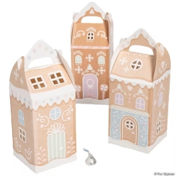Once Upon a Snowfall Gingerbread House Treat Boxes-12Pk