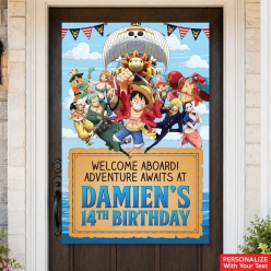 One Piece PERSONALIZED Giant Vinyl Keepsake Door Sign
