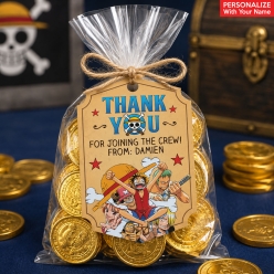 One Piece PERSONALIZED Thank You Tags - 6 Pk