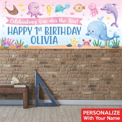 One-der the Sea 1st PERSONALIZED Giant Vinyl Keepsake Banner