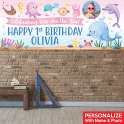 One-der the Sea 1st PERSONALIZED Giant PHOTO Banner