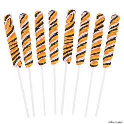 Halloween Orange-Flavoured Twisty Lollipops-8Pk