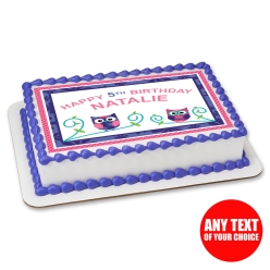 Owl Personalizable Edible Icing