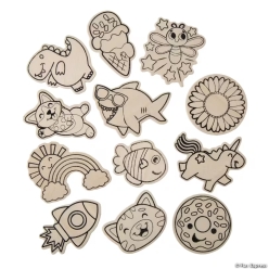 DIY Paint Your Own Wood Craft Kit-12Pk