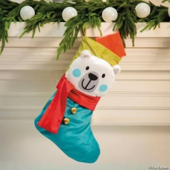 Polar Bear Christmas Stockings with Jingle Bells