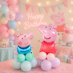 Peppa & George 2pk Airfill Mini Balloon Columns
