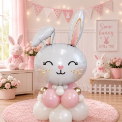 Pink Bunny 4.5 Ft Airfill Balloon Column Kit