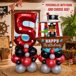 Little Pirate 6 FT Airfill Personalized Balloon Kit