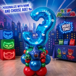 PJ Masks 6 FT Airfill Personalized Balloon Column Kit
