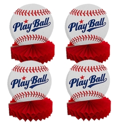 Baseball Party 31cm Centerpieces - 4Pk