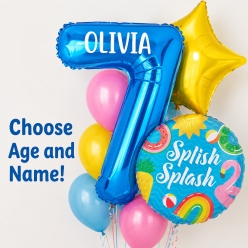 Pool Party PERSONALIZED 1 Digit Balloon Bouquet