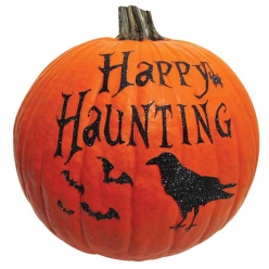 Happy Haunting Glitter Pumpkin Sticker