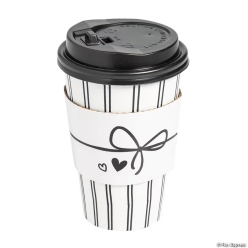 It's a Love Story Paper Coffee Cups with Lids & Sleeves-12Pk