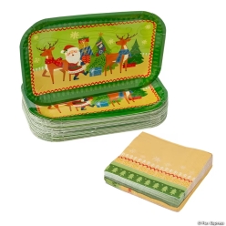 Fireside & Folk Christmas Tableware Set for 50 Guests