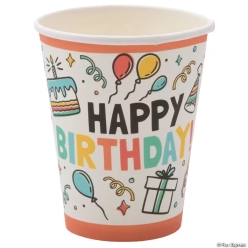 NEW Bulk Birthday Fun Party 9oz Cups - 250Pk