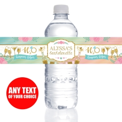 Pastel Bachelorette PERSONALIZED VINYL Bottle Labels - 10 PK