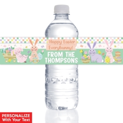 Pastel Easter PERSONALIZED VINYL Bottle Labels - 10 PK