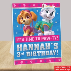 Paw Patrol Pink Personalized Birthday 14