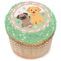 Pawsome Dog Party Cupcake Icing Toppers 12pk