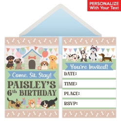 Pawsome Dog Party PERSONALIZED Invitations - 8 Pk