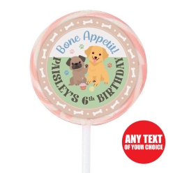 Pawsome Dog Party PERSONALIZED Lollipops - 12 Pk