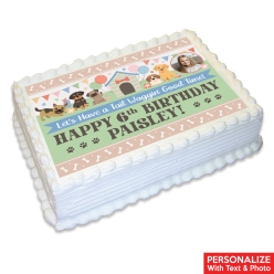Pawsome Dog Photo Personalized Edible Icing