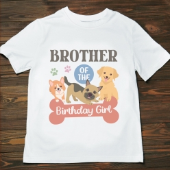 Pawsome Party Brother of the Birthday Girl T-shirt