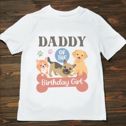 Pawsome Party Daddy of the Birthday Girl T-shirt