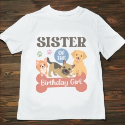 Pawsome Party Sister of the Birthday Girl T-shirt