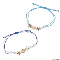 Coastal Goldtone & Pearl Charm Bracelets-12Pk