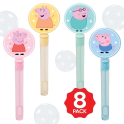 *Peppa Pig Bubble Bottles w/Wands - 8 PACK