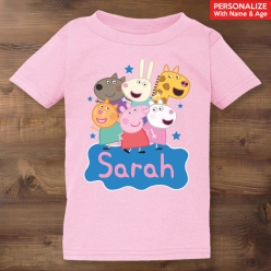 Peppa & Friends Personalized Pink T-shirt