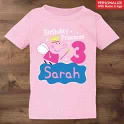 55% OFF: Peppa Birthday Princess Personalized Pink T-shirt