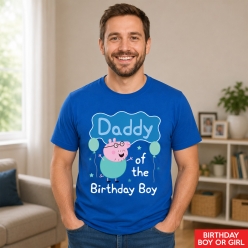 Peppa Daddy of Birthday Girl/Boy Blue T-shirt