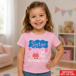 Peppa Sister of Birthday Girl/Boy Light Pink T-shirt