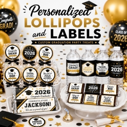 Grad Lollipops & Bottle Labels