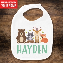 50% OFF: Woodland PERSONALIZED Bib