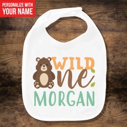 50% OFF: Woodland Wild ONE 1st PERSONALIZED Bib