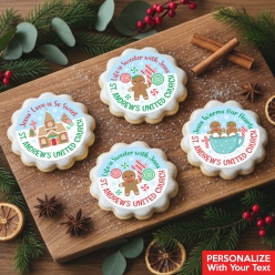 Religious Christmas Personalized Cookie/Cupcake Toppers 12PK