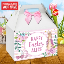 60% OFF:PERSONALIZED Large Pink Peter Rabbit Gable Box