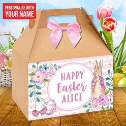 60% OFF:PERSONALIZED Pink Peter Rabbit Kraft Gable Box