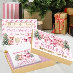 *PERSONALIZED Pink Christmas Eve Box Set w/Shirt