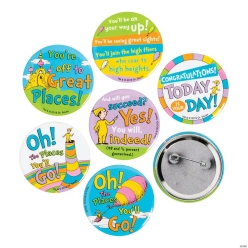 Dr. Seuss On the Places You'll Go Buttons - 24Pk