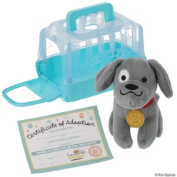 Plush Dog with Carrier & Adoption Certificate