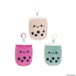 Smiling Plush Boba Tea Backpack Clip