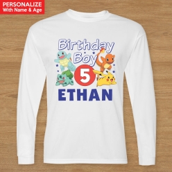 55% OFF: Pokemon PZ Birthday Name & Age Long Sleeve Shirt