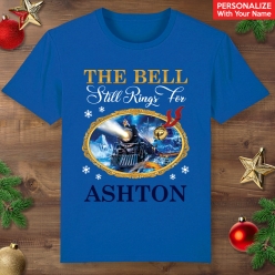 Polar Express Personalized Christmas Blue T-shirt