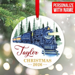Polar Express Personalized Wood Ornament