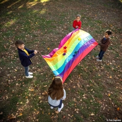 Bright Colour Rainbow Parachute Set